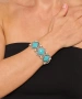 Kiraz Turquoise Stoned Elastic Silver Plated Bracelet