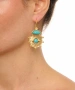 Kiraz Turquoise Stoned Gold Plated Earring