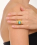 Kiraz Turquoise Stoned Gold Plated Ring