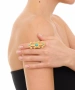 Kiraz Turquoise Stoned Gold Plated Ring