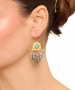 Kiraz Turquoise Stoned Silver And Gold Plated Earring