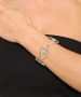 Kiraz Turquoise Stoned Silver Plated Triangle Bracelet