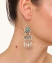 Kiraz Turquoise Stoned Silver Plated Dangling Earring