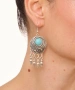 Kiraz Turquoise Stoned Silver Plated Dangling Earring