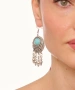 Kiraz Turquoise Stoned Silver Plated Dangling Earring