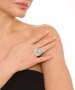 Kiraz Turquoise Stoned Silver Plated Drop Ring