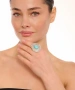 Kiraz Turquoise Stoned Silver Plated Drop Ring