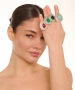 Kiraz Turquoise Stoned Silver Plated Drop Ring