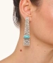 Kiraz Turquoise Stoned Silver Plated Earring