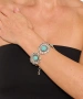 Kiraz Turquoise Stoned Silver Plated Flower Bracelet