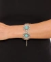 Kiraz Turquoise Stoned Silver Plated Flower Bracelet