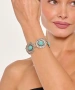 Kiraz Turquoise Stoned Silver Plated Flower Bracelet