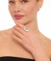 Kiraz Turquoise Stoned Silver Plated Moon Ring