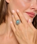 Kiraz Turquoise Stoned Silver Plated Ring