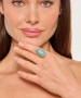 Kiraz Turquoise Stoned Silver Plated Ring