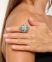 Kiraz Turquoise Stoned Silver Plated Ring