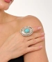 Kiraz Turquoise Stoned Silver Plated Ring