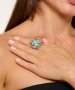 Kiraz Turquoise Stoned Silver Plated Ring