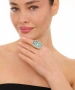 Kiraz Turquoise Stoned Silver Plated Ring
