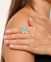 Kiraz Turquoise Stoned Silver Plated Ring