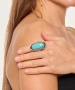 Kiraz Turquoise Stoned Silver Plated Ring