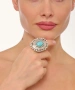 Kiraz Turquoise Stoned Silver Plated Ring