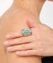 Kiraz Turquoise Stoned Silver Plated Ring