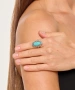 Kiraz Turquoise Stoned Silver Plated Ring