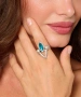 Kiraz Turquoise Stoned Silver Plated Ring
