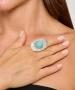 Kiraz Turquoise Stoned Silver Plated Ring