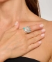 Kiraz Turquoise Stoned Silver Plated Seashell Ring