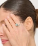 Kiraz Turquoise Stoned Silver Plated Starfish Ring
