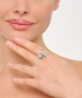 Kiraz Turquoise Stoned Silver Plated Starfish Ring