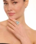 Kiraz Turquoise Stoned Silver Plated Triangle Ring