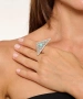 Kiraz Turquoise Stoned Silver Plated Triangle Ring
