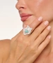 Kiraz Turquoise Stoned Silver Plated Tulip Ring