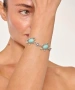 Kiraz Turquoise Stoned Silver Plated Turtle Bracelet