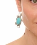 Kiraz Turquoise Stoned Silver Plated Turtle Earring