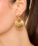 Kiraz White Crystal Stoned Gold Plated Earring