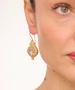 Kiraz White Crystal Stoned Gold Plated Earring