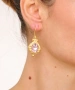 Kiraz White Crystal Stoned Gold Plated Earring