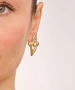 Kiraz White Crystal Stoned Gold Plated Earring