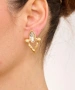 Kiraz White Crystal Stoned Gold Plated Earring