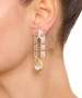 Kiraz White Crystal Stoned Silver And Gold Plated Earring