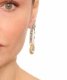Kiraz White Crystal Stoned Silver And Gold Plated Earring