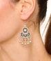 Kiraz White Crystal Stoned Silver Plated Earring