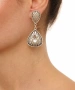 Kiraz White Crystal Stoned Silver Plated Earring