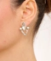 Kiraz White Crystal Stoned Silver Plated Earring