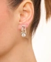 Kiraz White Crystal Stoned Silver Plated Earring