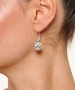 Kiraz White Crystal Stoned Silver Plated Earring